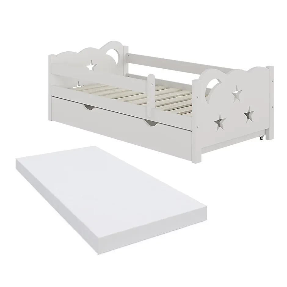 Vitalispa® Vitalispa Lit pour enfant Blanc 70x140 cm avec tiroir et matelas Online