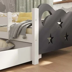 Vitalispa® Vitalispa Lit pour enfant Gris 70x140 cm avec tiroir, sans matelas Clearance