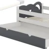 Vitalispa® Vitalispa Lit pour enfant blanc/gris 80x160 cm avec tiroir et matelas Hot