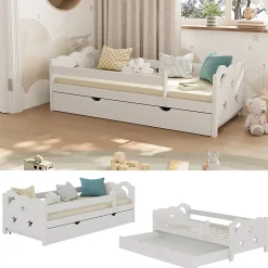 Vitalispa® Vitalispa Lit pour enfant Blanc 80x160 cm avec tiroir, sans matelas New
