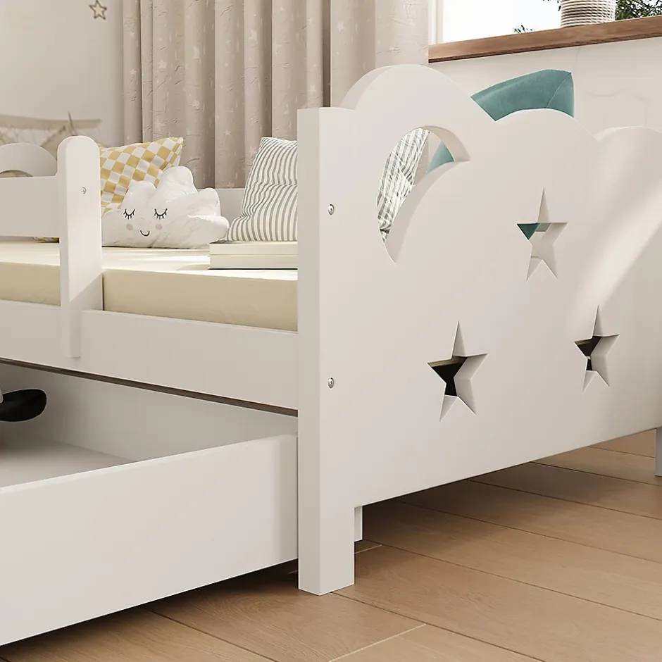 Vitalispa® Vitalispa Lit pour enfant Blanc 80x160 cm avec tiroir, sans matelas New
