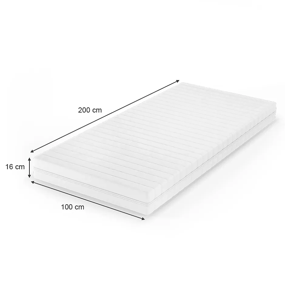 Vitalispa® Vitalispa Matelas en mousse froide Blanc 100x200cm H3 degré de dureté, 7 zones